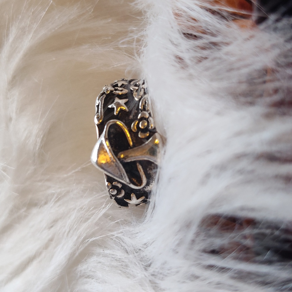 925 adjustable mushroom, star and floral ring